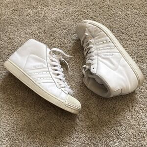 Adidas Pro Model Triple White Basketball Shoes Men's 14 Shell Toes Athletic